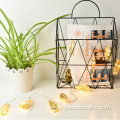 Hollow gold leaves high-end lights girl iron lamps